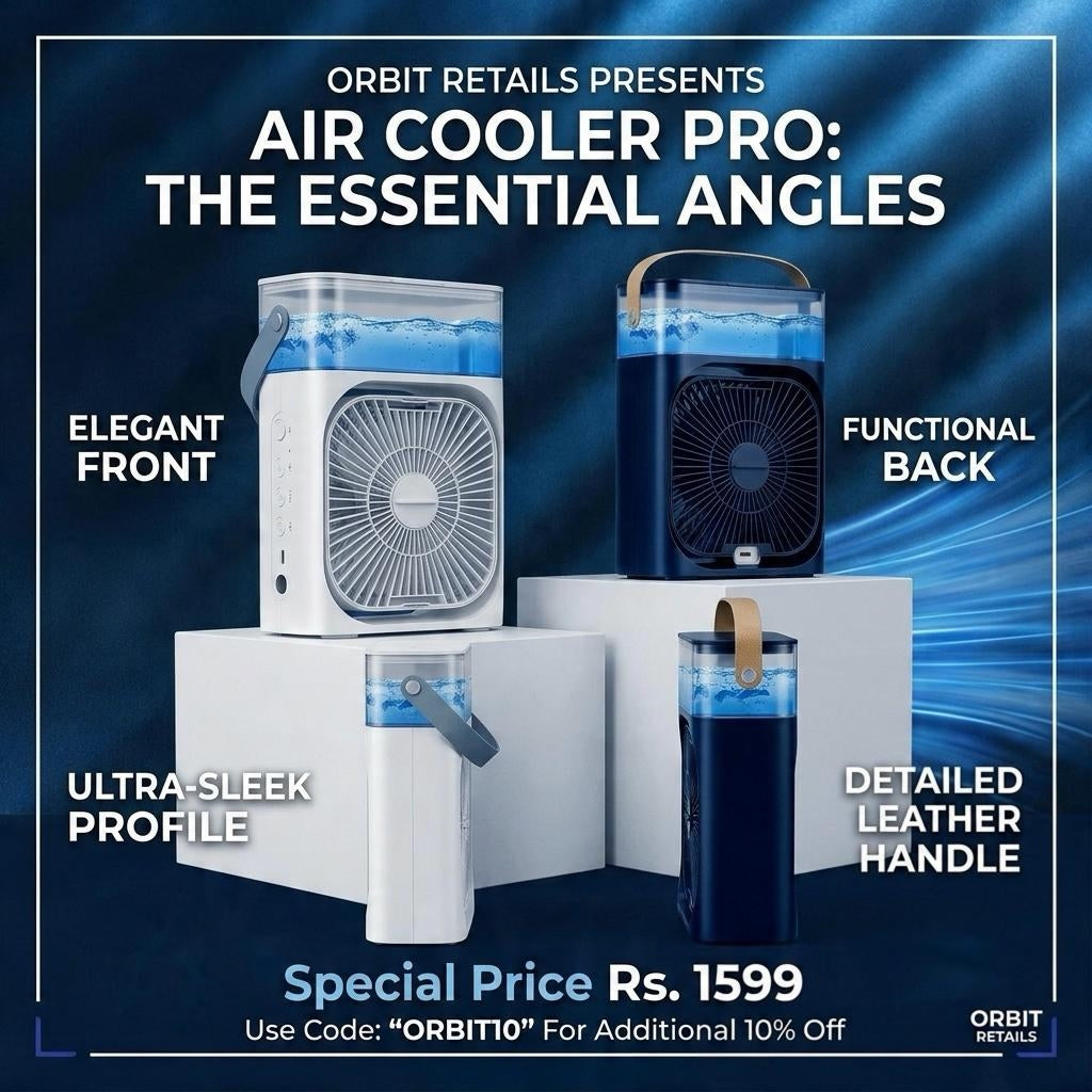 Orbit Retails Premium Portable Air Cooler & Humidifier Fan⁠ | 600ml Capacity  + Custom Perfume  🌬️